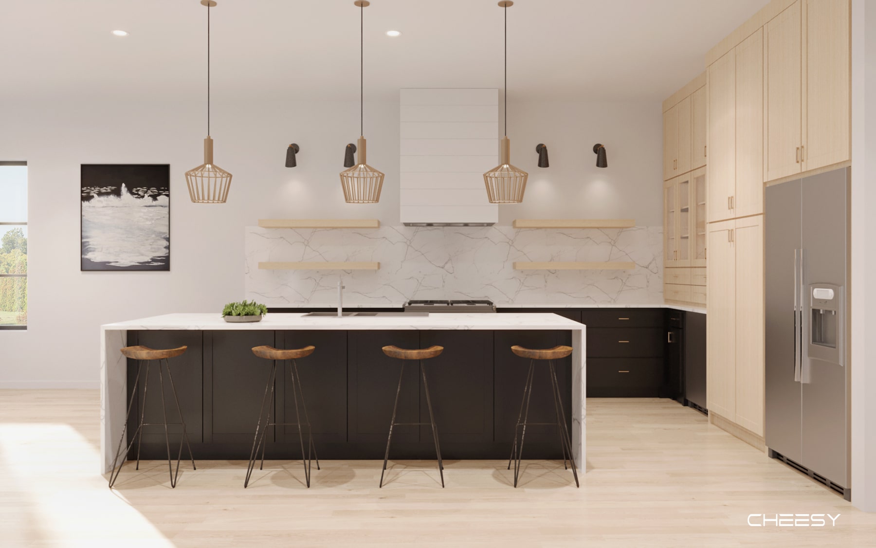 Kitchen : 3D Kitchen Interior Rendering Projects