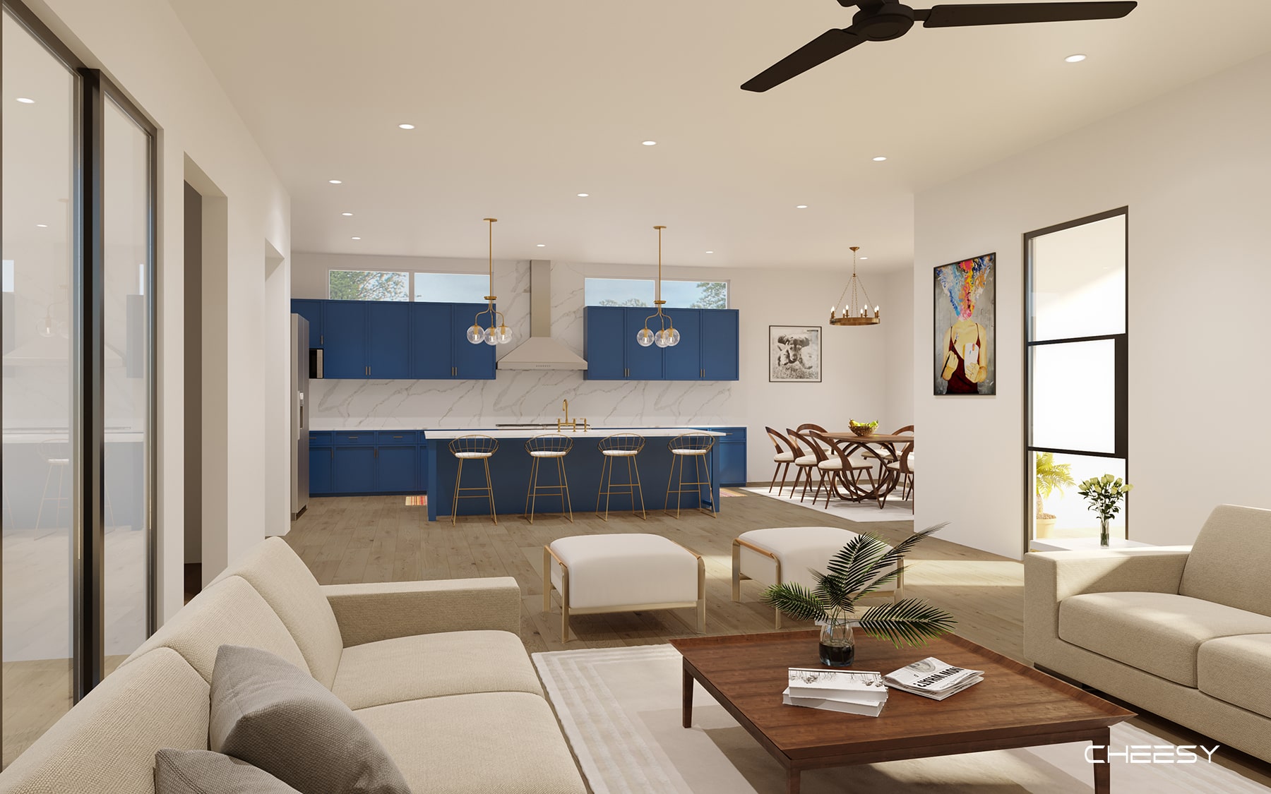 Kitchen : 3D Kitchen Interior Rendering Projects