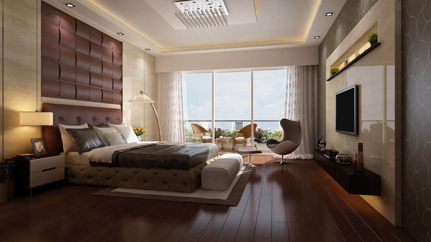 Master Bedroom 3D Interior Rendring